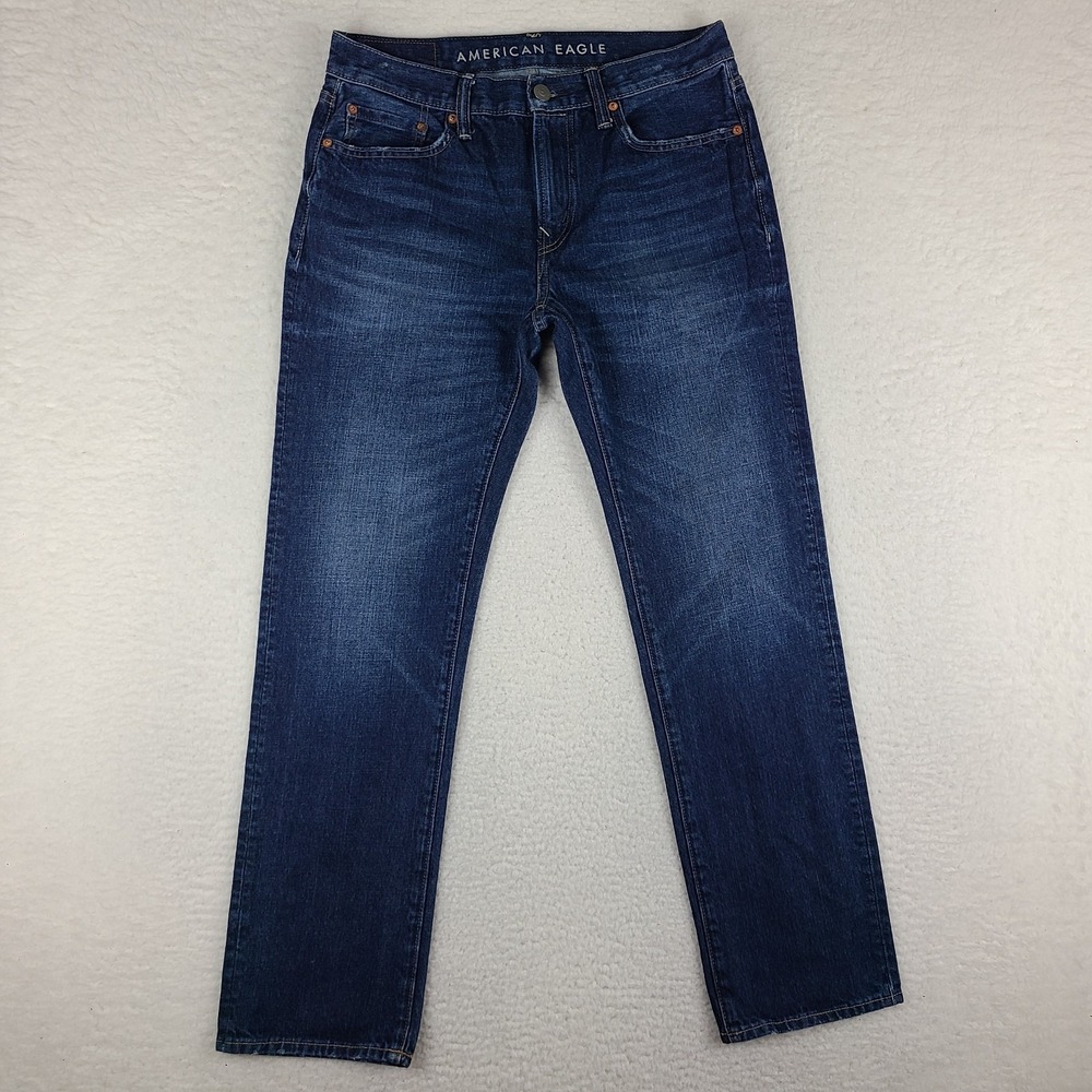 American Eagle Jeans Mens 31x32 Blue Original Straight Leg Dark Wash Denim